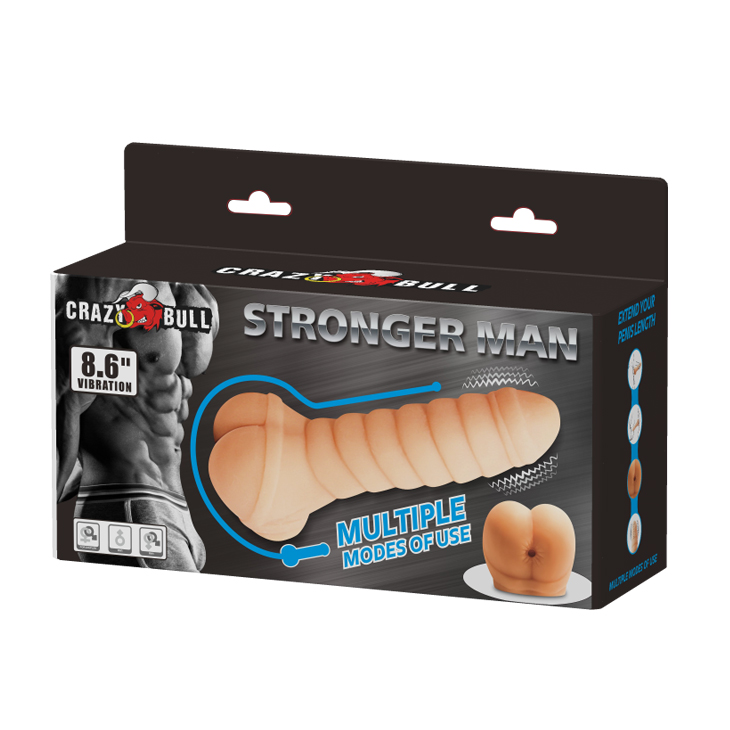 Crazy Bull Bigger Man 8.6″ Vibrating Penis Sleeve Masturbator