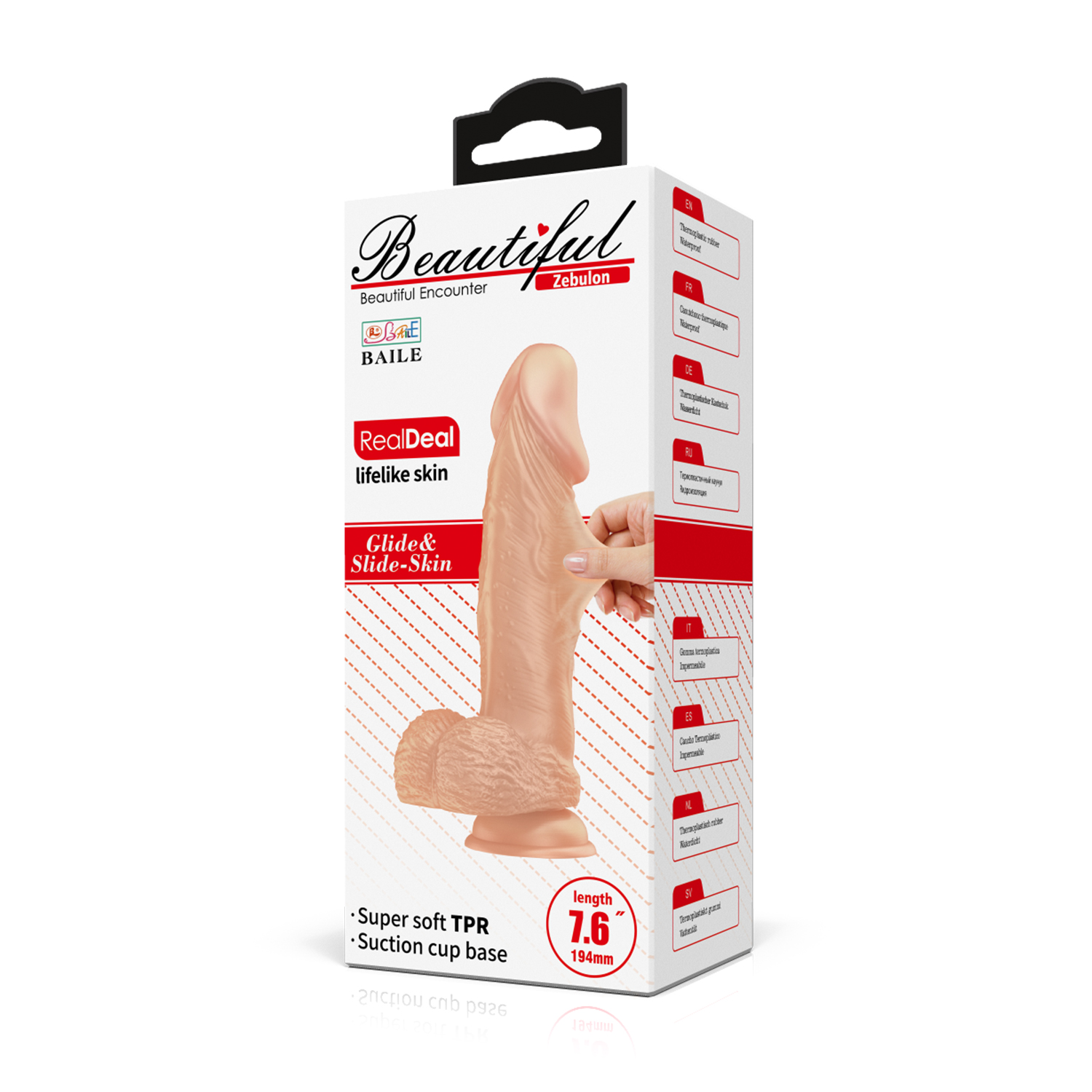 Zebulon Glide and Slide 7.6″ Dildo